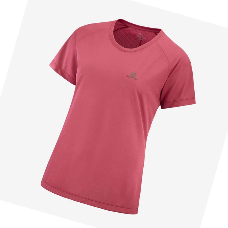 Salomon CROSS REBEL T-shirts Dames Rood | 31894-VFMU